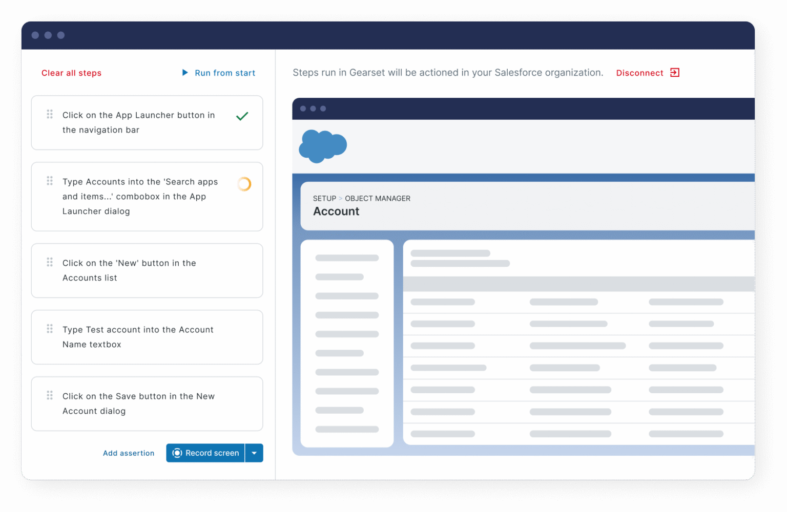 Salesforce automated testing solution | Gearset